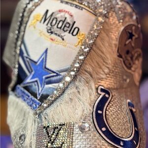 Silver and Blue Embellished Hat